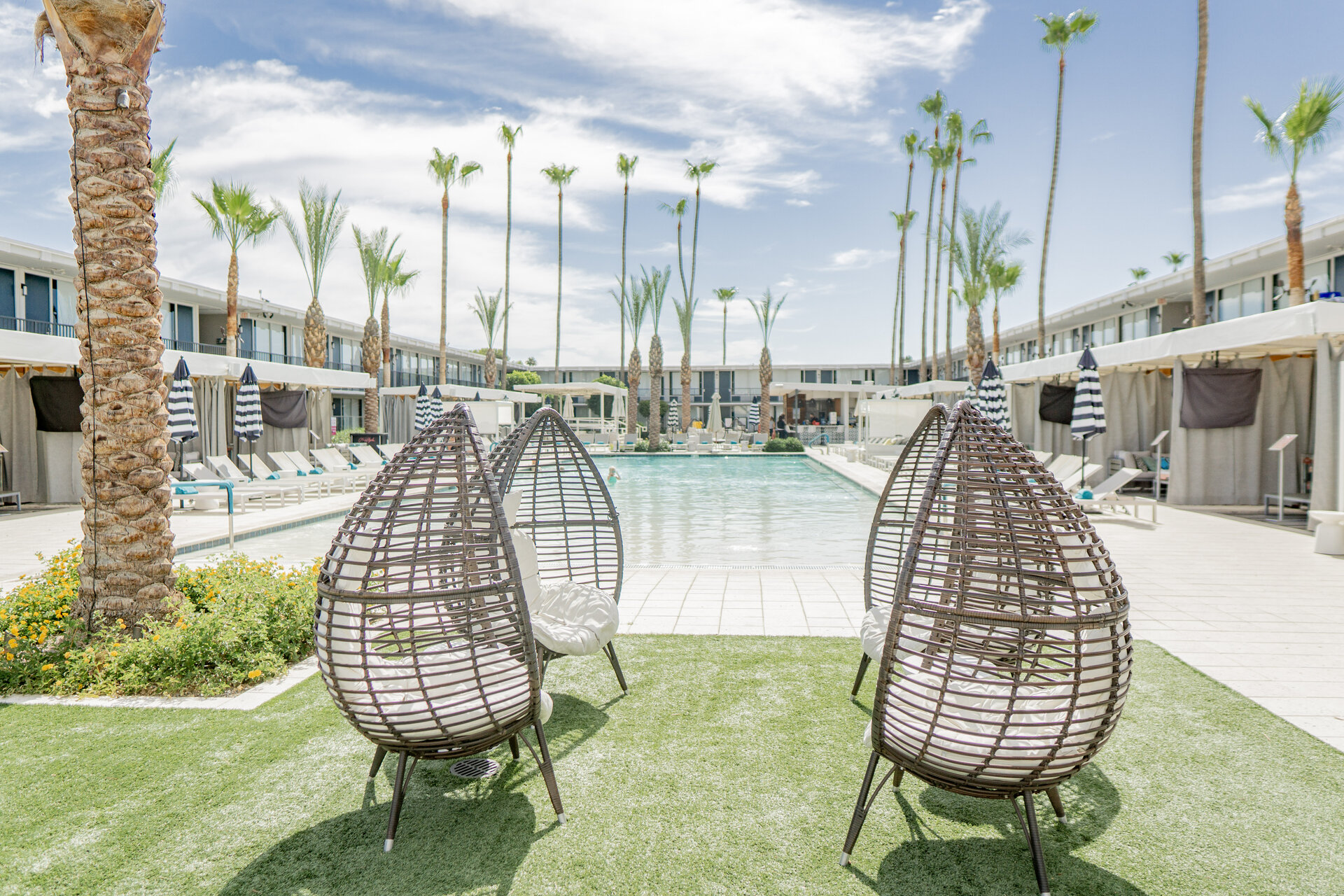 Pool deck seating